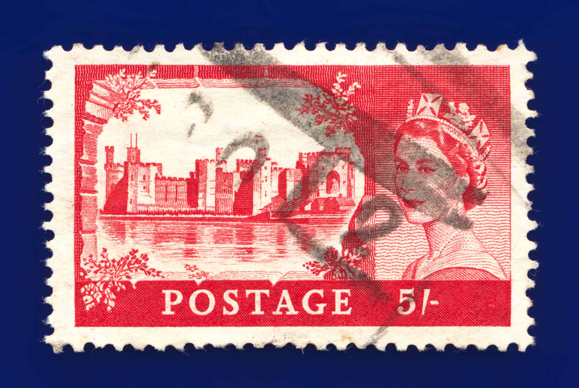 1955 SG537 5s Rose-Carmine Waterlow T8 GU - gebraucht inkl Blks etc Auswahl 3 kbbl - Bild 3 von 7