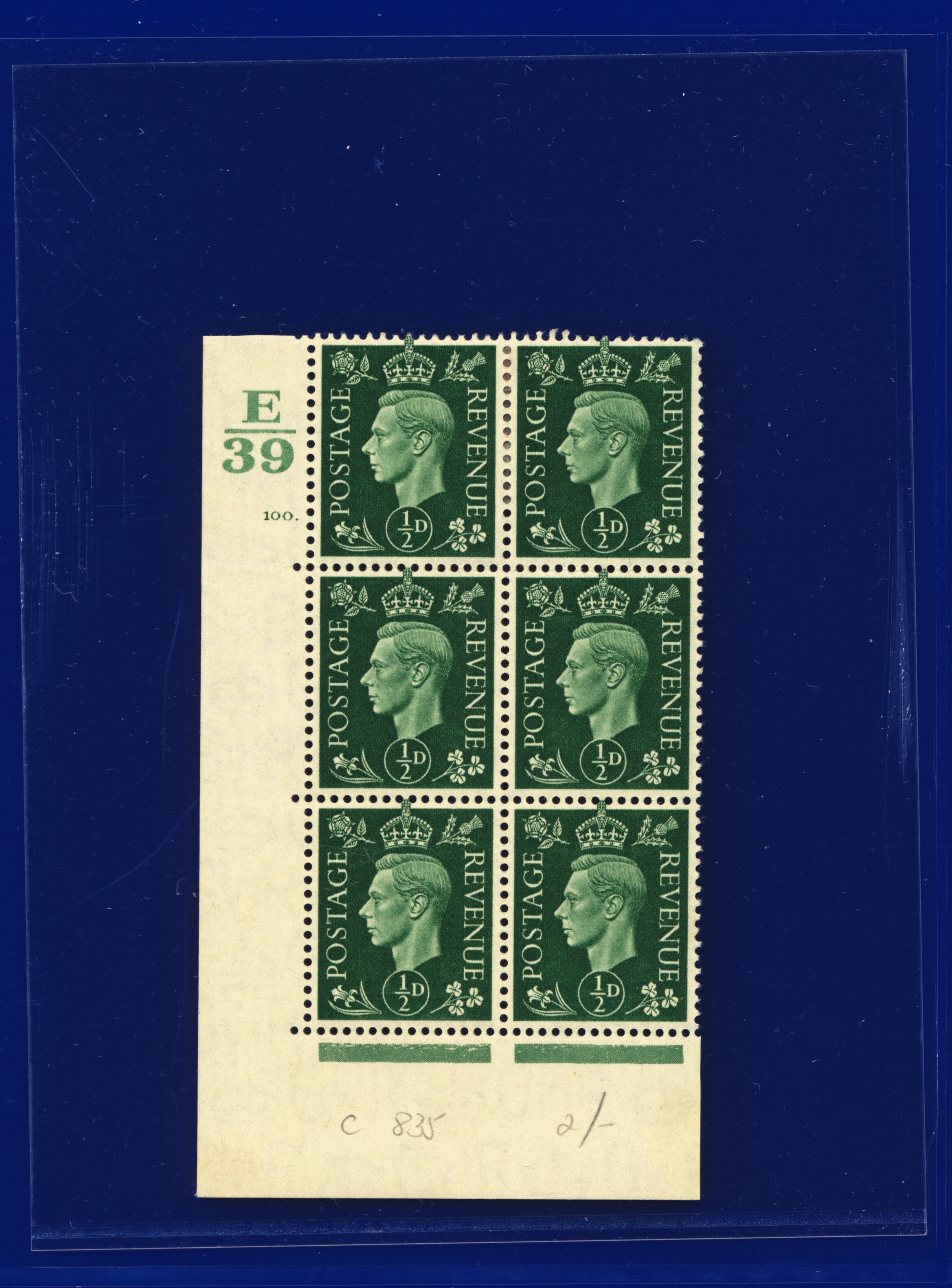 SG462 1937 1/2d verde Q1 Ctrl E39 5 (E/I) MFG/MNH elección de 12 cilindros kavx - Imagen 23 de 25