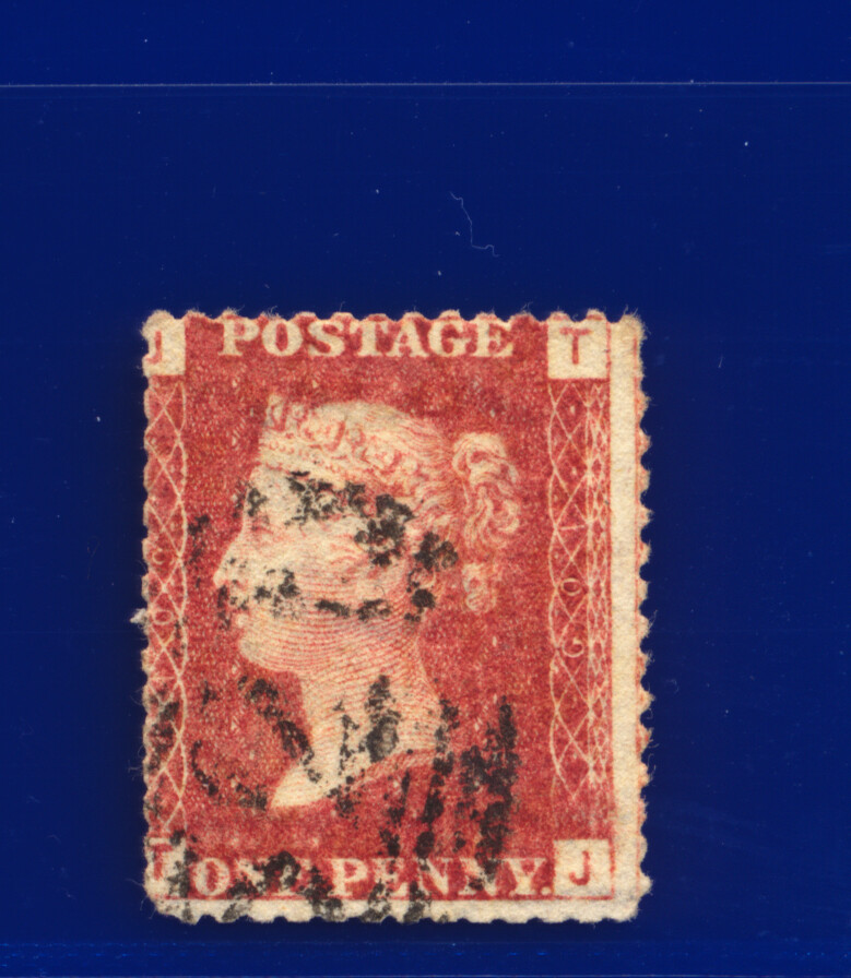 1868 SG43 1d rote Platte 109 GU - gebrauchte Positionen EI-TJ Auswahl 9 kbky - Bild 16 von 17