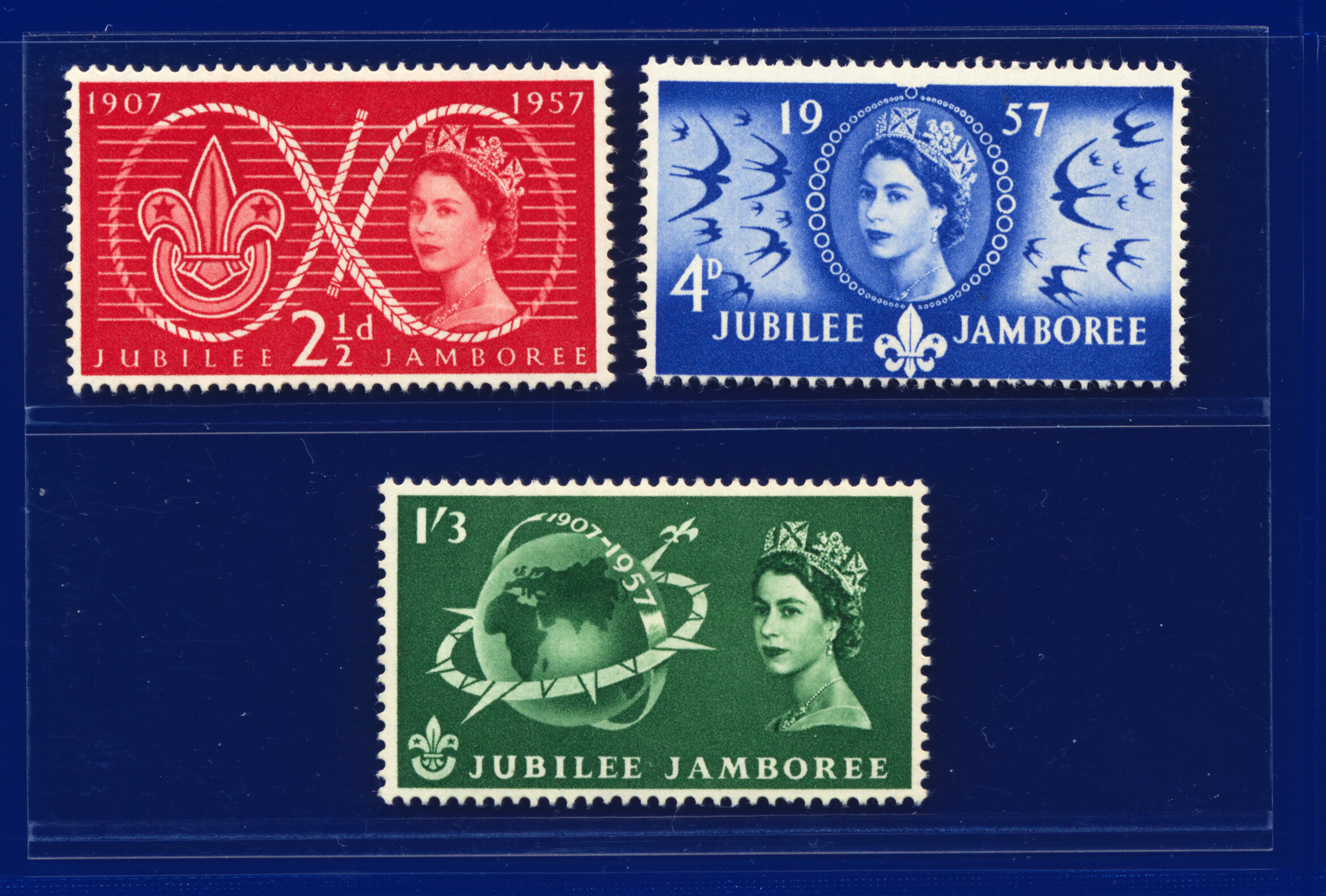 1957 SG557-559 2½d-1s3d Scouts, Blocks/Pairs/Sets, Your Choice kaba - Picture 11 of 26