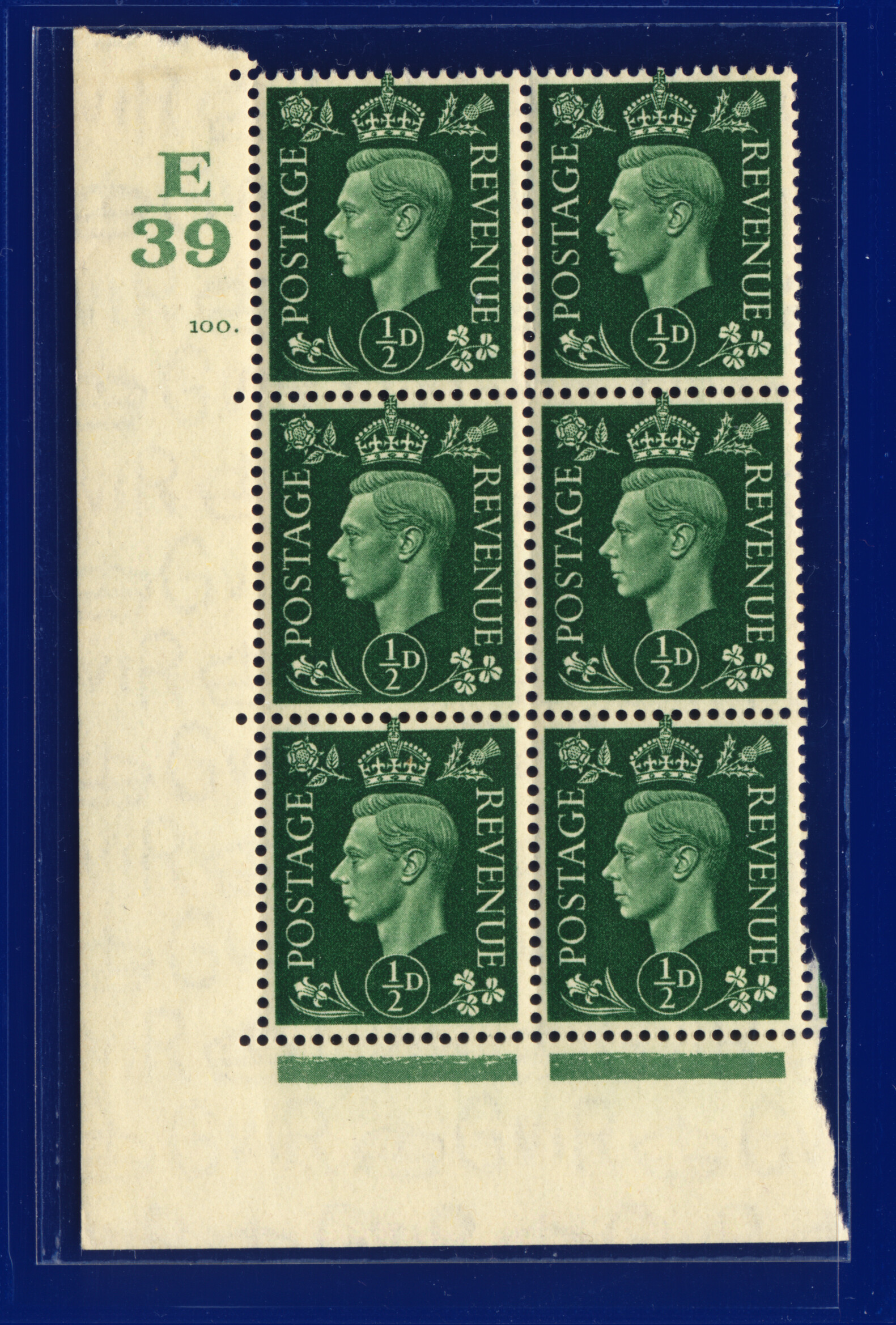 SG462 1937 1/2d verde Q1 Ctrl E39 5 (E/I) MFG/MNH elección de 12 cilindros kavx - Imagen 19 de 25