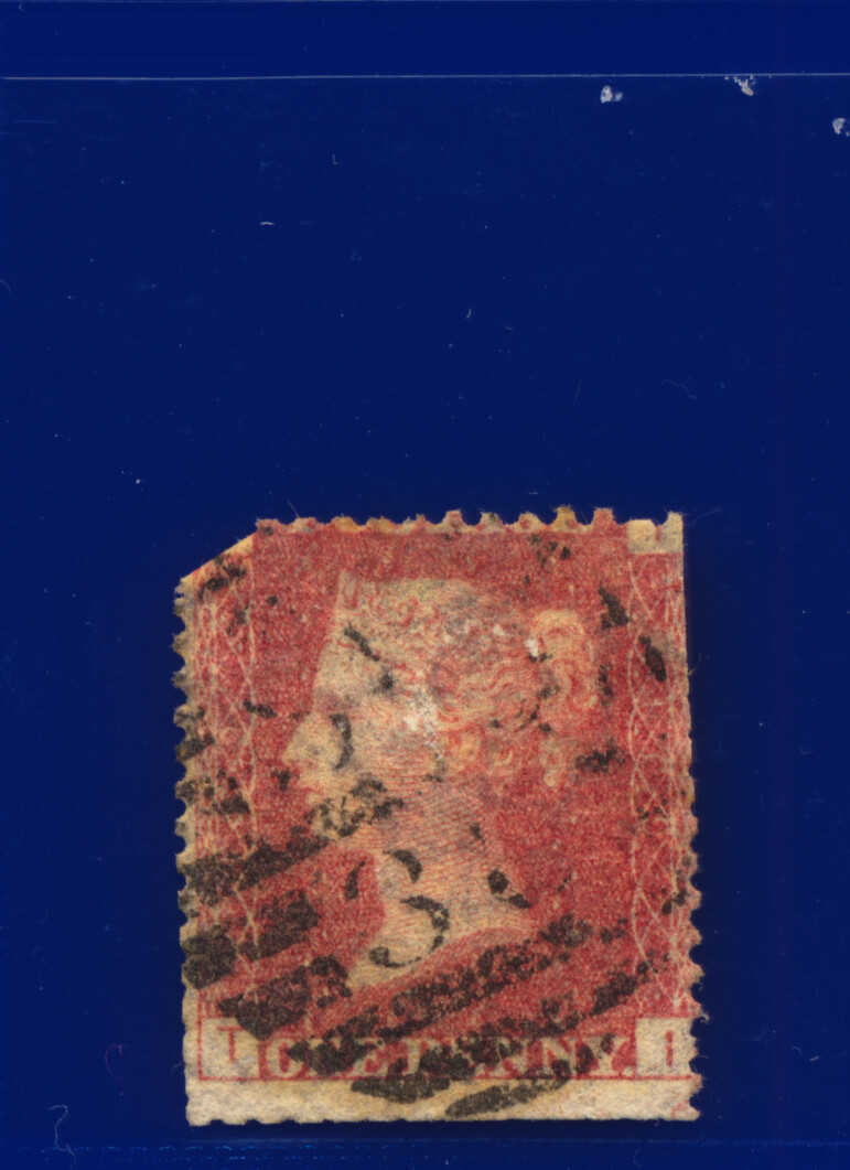 1868 SG43 1d rote Platte 109 GU - gebrauchte Positionen EI-TJ Auswahl 9 kbky - Bild 14 von 17