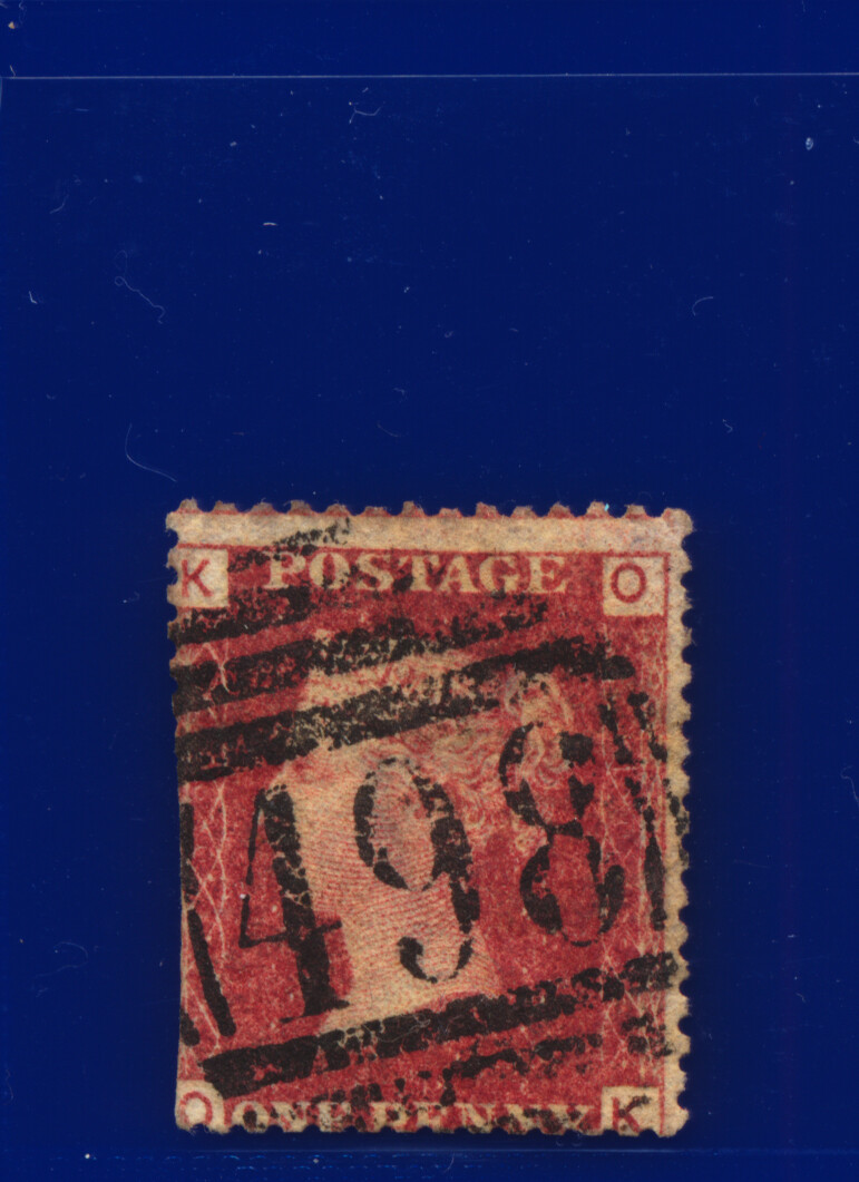 1868 SG43 1d rote Platte 109 GU - gebrauchte Positionen EI-TJ Auswahl 9 kbky - Bild 10 von 17